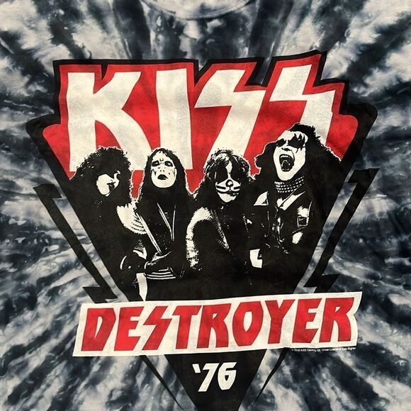 Vintage KISS Destroyer ‘76 blue tongue band music tshirt - large - Picture 2 of 5
